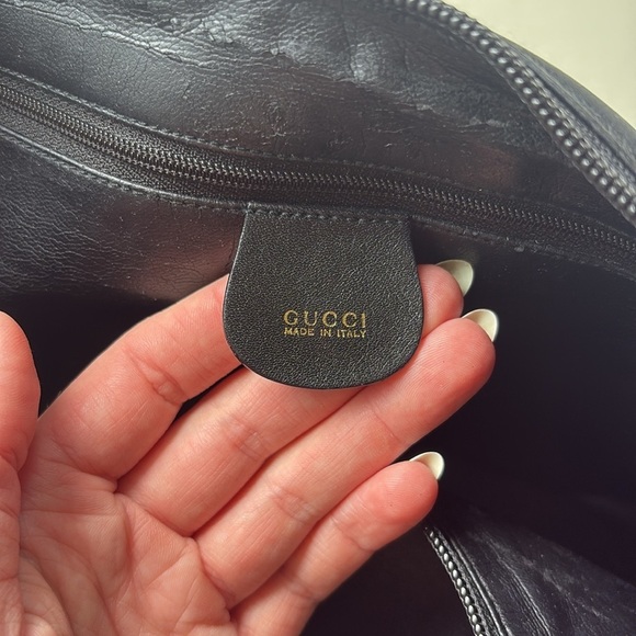 Vintage Gucci Heavy Chain Black Leather Shoulder Bag from Saks Fifth Avenue - Picture 3 of 12